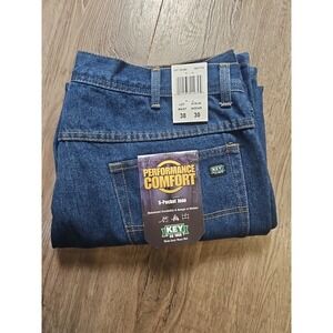 NWT Key Men's Performance Comfort 5-Pocket Jean 38x30 Relaxed Fit NEW 1320